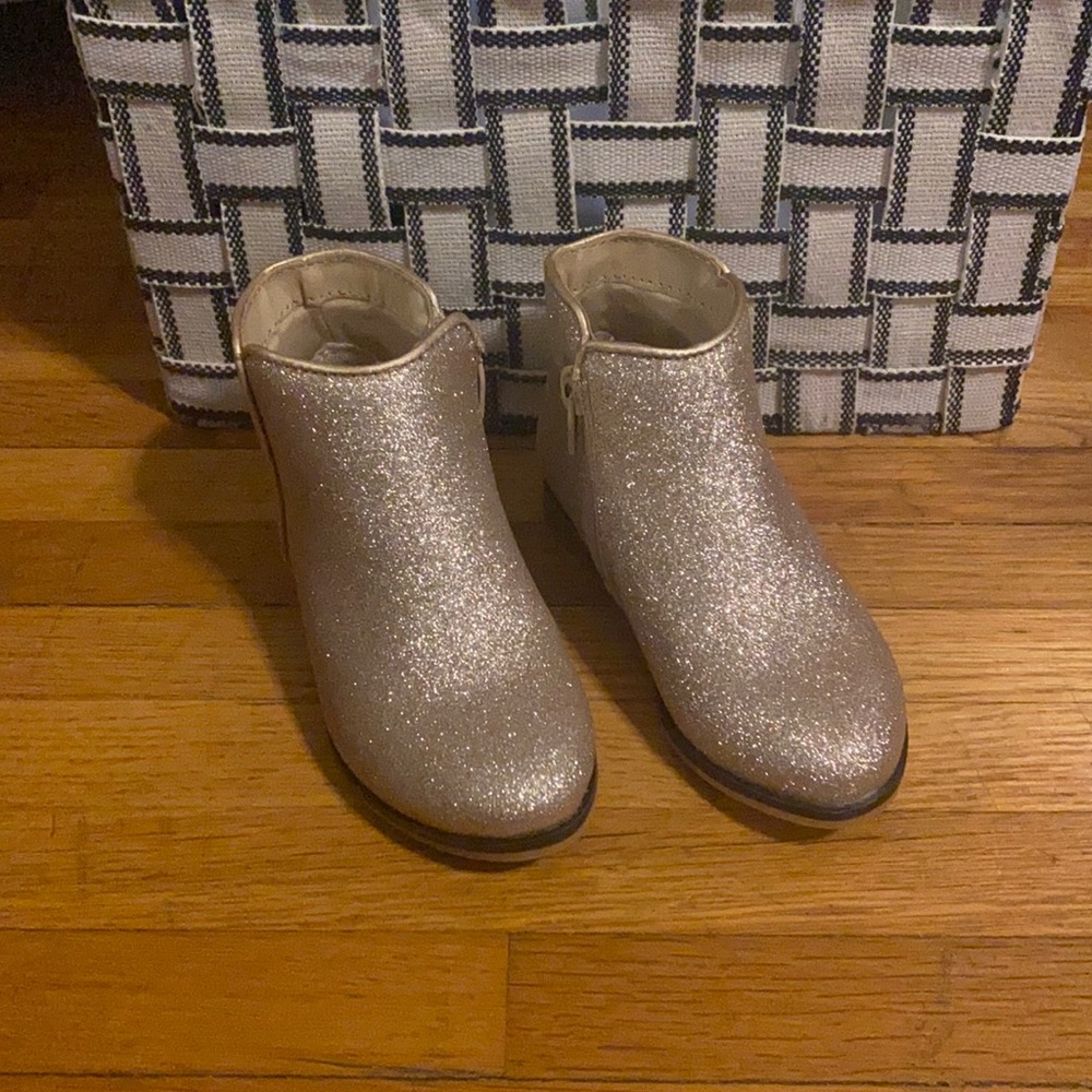 Gold glitter boots